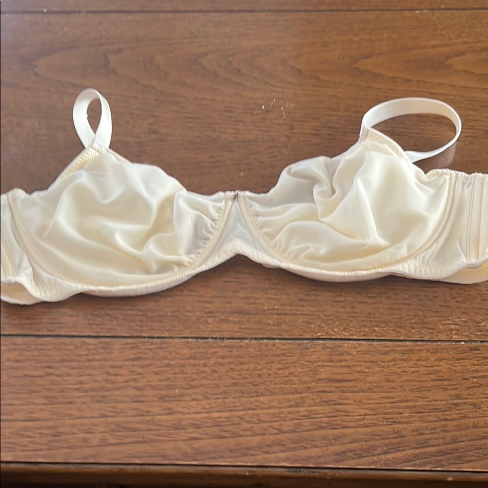 Elegant Ivory Satin Bra